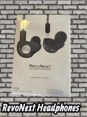 RevoNext Dual Drivers In-ear Headphones RX8 Black New
